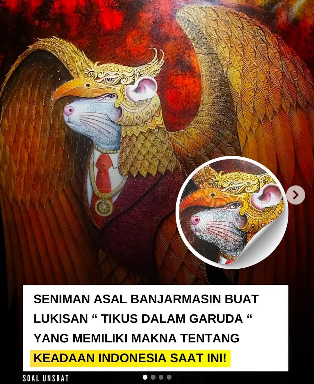 lukisan tikus dalam garuda yang menghebohkan Indonesia. (instagram)