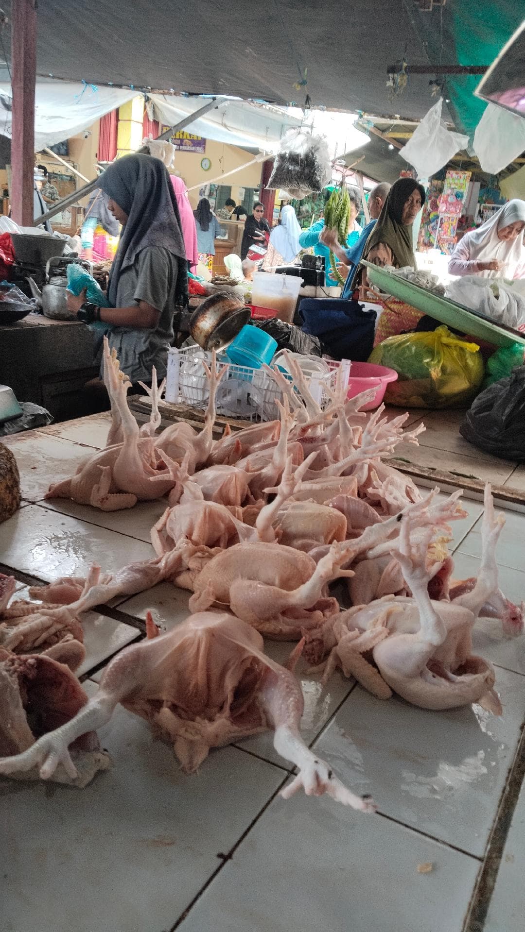 foto: ayam potong di pasar Sejumput, Sampit