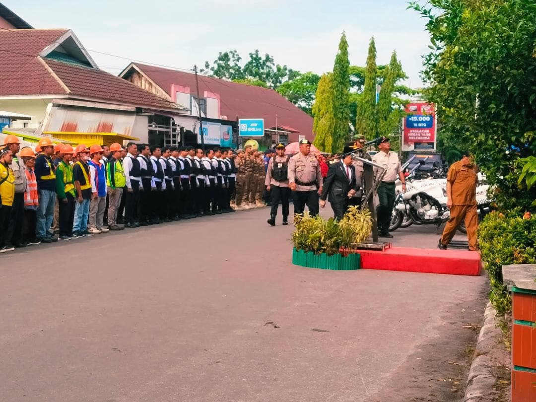 foto: apel tanggap darurat bencana yang digelar oleh Polres Kotim